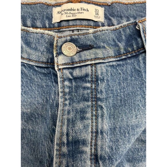 Abercrombie & Fitch The 90s Baggy Shorts Womens Size 33/16 Low Rise Button Fly - Picture 4 of 5